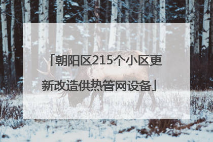 朝阳区215个小区更新改造供热管网设备