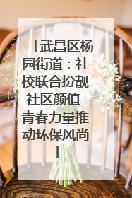 武昌区杨园街道：社校联合扮靓社区颜值 青春力量推动环保风尚