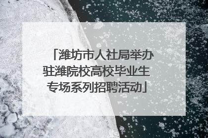 潍坊市人社局举办驻潍院校高校毕业生专场系列招聘活动