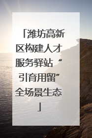 潍坊高新区构建人才服务驿站“引育用留”全场景生态