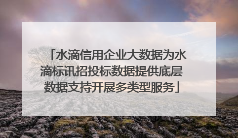 水滴信用企业大数据为水滴标讯招投标数据提供底层数据支持开展多类型服务