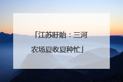 江苏盱眙：三河农场夏收夏种忙