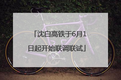 沈白高铁于6月1日起开始联调联试