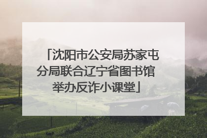 沈阳市公安局苏家屯分局联合辽宁省图书馆举办反诈小课堂