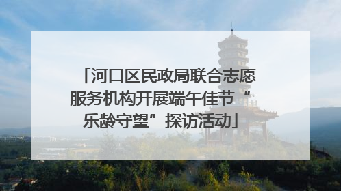 河口区民政局联合志愿服务机构开展端午佳节“乐龄守望”探访活动