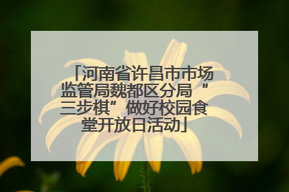 河南省许昌市市场监管局魏都区分局“三步棋”做好校园食堂开放日活动