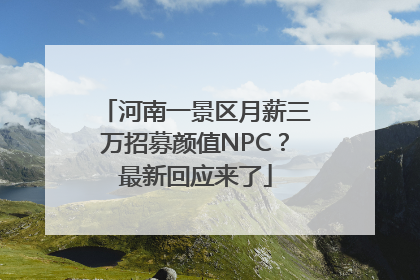 河南一景区月薪三万招募颜值NPC？最新回应来了