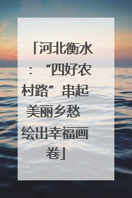 河北衡水：“四好农村路”串起美丽乡愁 绘出幸福画卷