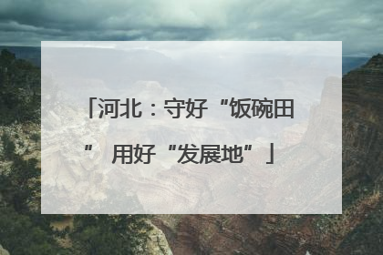 河北：守好“饭碗田” 用好“发展地”