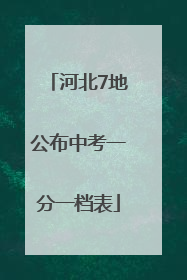 河北7地公布中考一分一档表