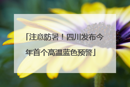 注意防暑！四川发布今年首个高温蓝色预警