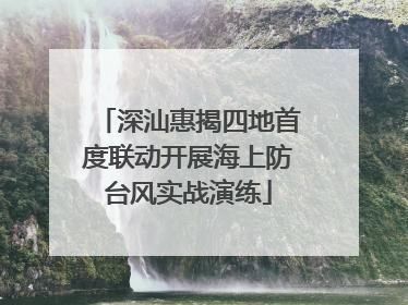 深汕惠揭四地首度联动开展海上防台风实战演练