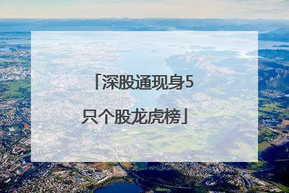 深股通现身5只个股龙虎榜