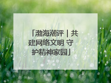 渤海潮评｜共建网络文明 守护精神家园