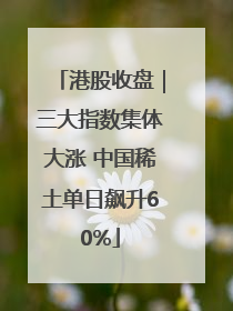 港股收盘｜三大指数集体大涨 中国稀土单日飙升60%
