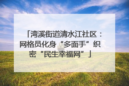 湾溪街道清水江社区：网格员化身“多面手”织密“民生幸福网”