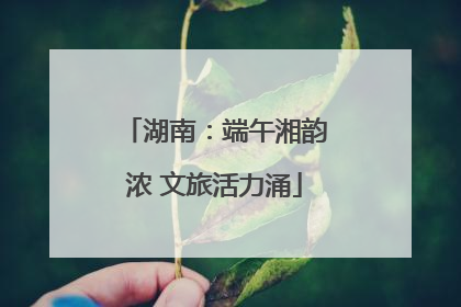 湖南：端午湘韵浓 文旅活力涌