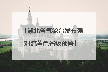湖北省气象台发布强对流黄色省级预警