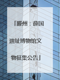滕州：薛国遗址博物馆文物征集公告