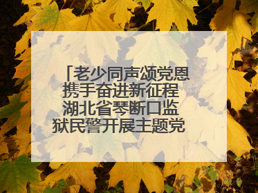 老少同声颂党恩 携手奋进新征程 湖北省琴断口监狱民警开展主题党日活动