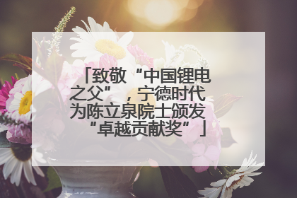 致敬“中国锂电之父”，宁德时代为陈立泉院士颁发“卓越贡献奖”