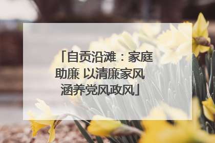 自贡沿滩：家庭助廉 以清廉家风涵养党风政风