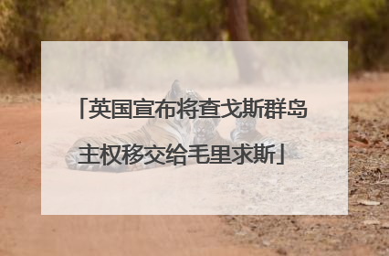 英国宣布将查戈斯群岛主权移交给毛里求斯
