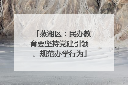 蒸湘区：民办教育要坚持党建引领、规范办学行为