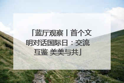 蓝厅观察丨首个文明对话国际日：交流互鉴 美美与共