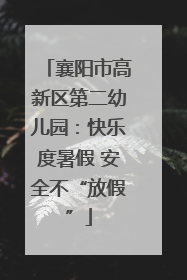 襄阳市高新区第二幼儿园：快乐度暑假 安全不“放假”