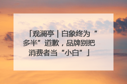 观澜亭｜白象终为“多半”道歉，品牌别把消费者当“小白”