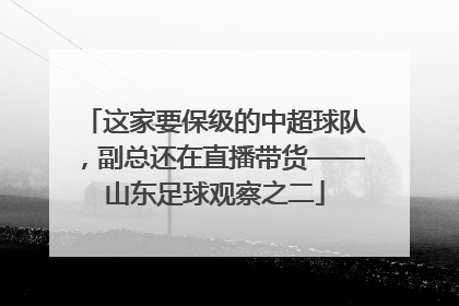 这家要保级的中超球队，副总还在直播带货——山东足球观察之二