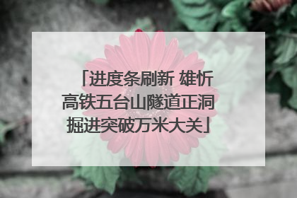 进度条刷新 雄忻高铁五台山隧道正洞掘进突破万米大关