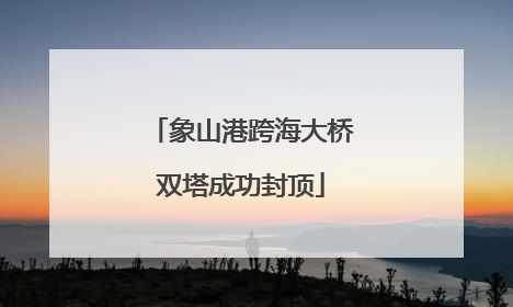象山港跨海大桥双塔成功封顶