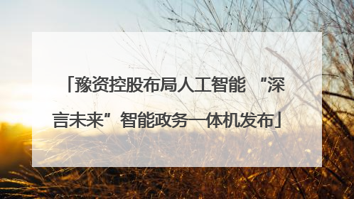 豫资控股布局人工智能 “深言未来”智能政务一体机发布