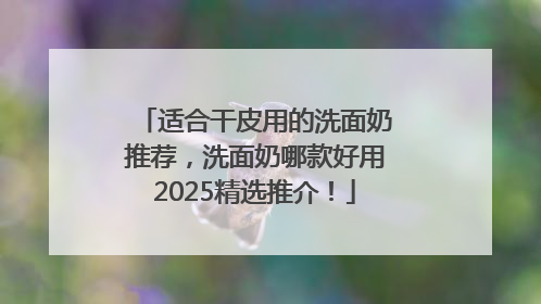 适合干皮用的洗面奶推荐，洗面奶哪款好用2025精选推介！