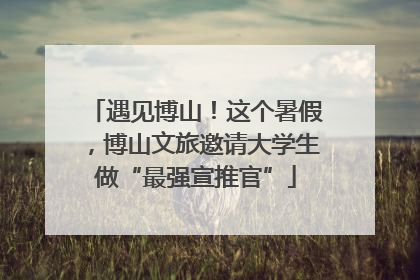遇见博山！这个暑假，博山文旅邀请大学生做“最强宣推官”