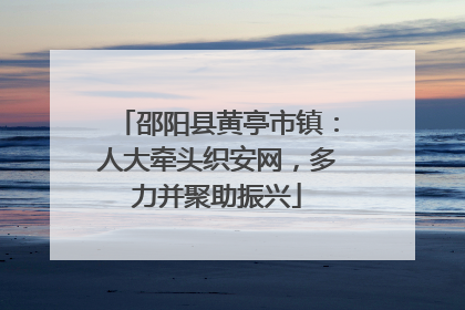 邵阳县黄亭市镇：人大牵头织安网，多力并聚助振兴