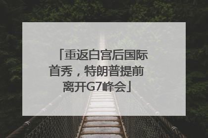 重返白宫后国际首秀，特朗普提前离开G7峰会