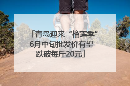 青岛迎来“榴莲季” 6月中旬批发价有望跌破每斤20元