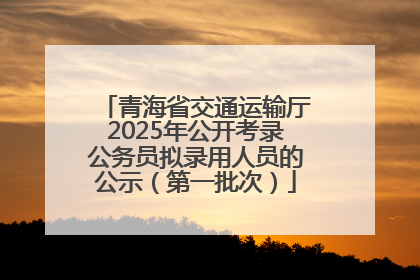 青海省交通运输厅2025年公开考录公务员拟录用人员的公示（第一批次）