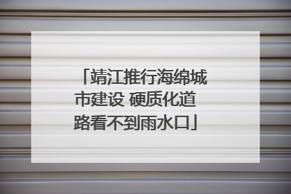 靖江推行海绵城市建设 硬质化道路看不到雨水口