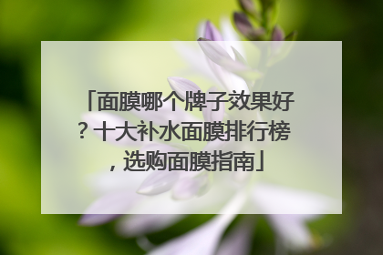面膜哪个牌子效果好？十大补水面膜排行榜，选购面膜指南