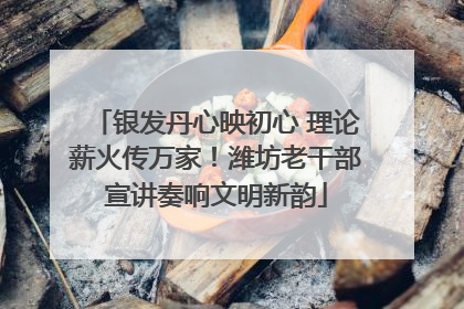 银发丹心映初心 理论薪火传万家！潍坊老干部宣讲奏响文明新韵