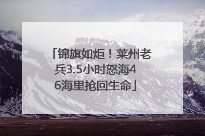 锦旗如炬！莱州老兵3.5小时怒海46海里抢回生命