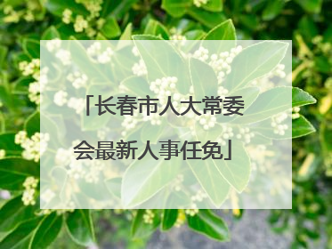 长春市人大常委会最新人事任免