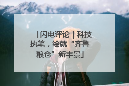闪电评论｜科技执笔，绘就“齐鲁粮仓”新丰景