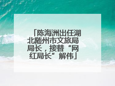 陈海洲出任湖北随州市文旅局局长，接替“网红局长”解伟