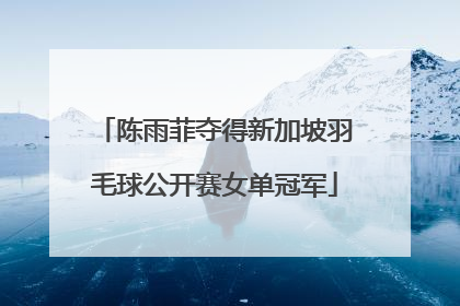 陈雨菲夺得新加坡羽毛球公开赛女单冠军