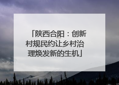 陕西合阳：创新村规民约让乡村治理焕发新的生机